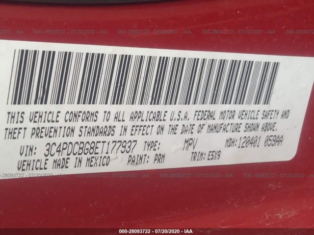 Photo 8 VIN: 3C4PDCBG8ET177937 - DODGE JOURNEY 