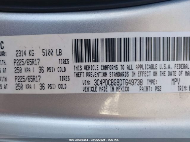 Photo 8 VIN: 3C4PDCBG9DT649738 - DODGE JOURNEY 