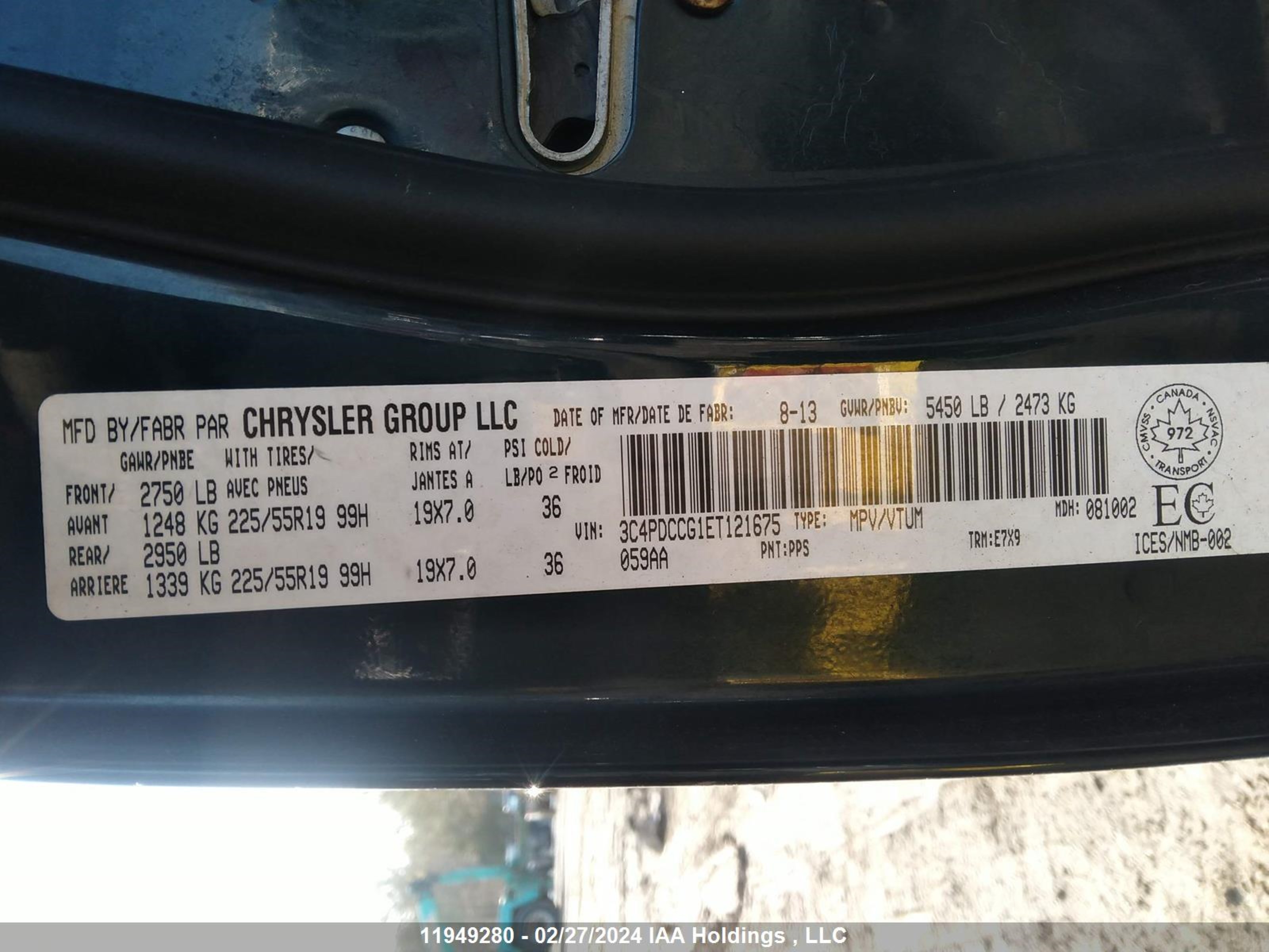 Photo 8 VIN: 3C4PDCCG1ET121675 - DODGE JOURNEY 