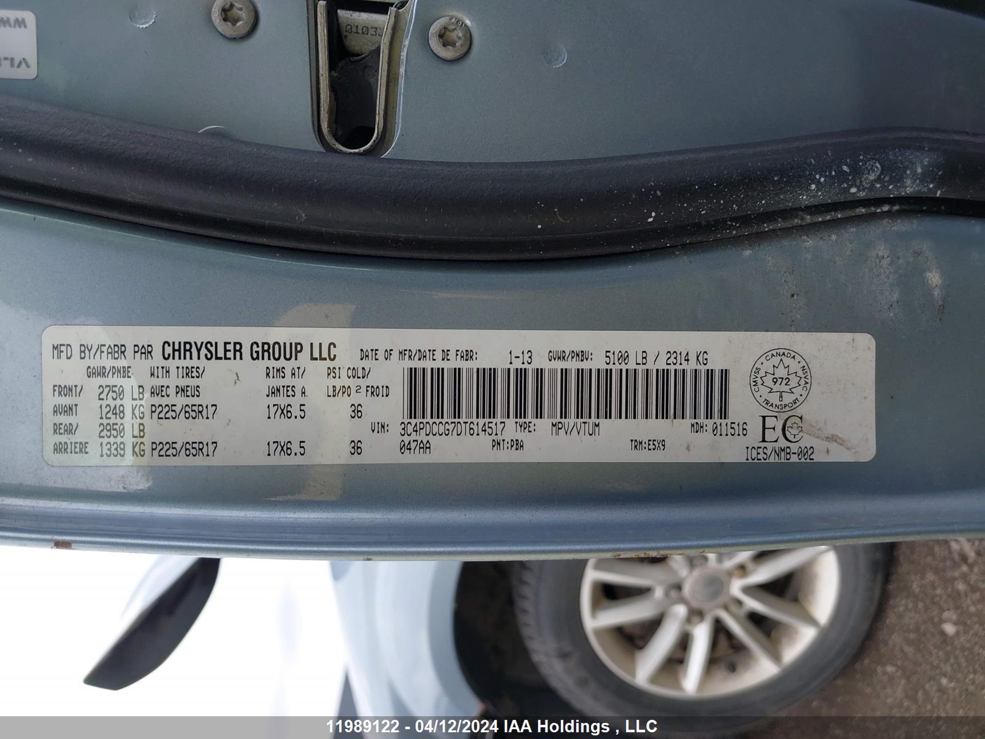 Photo 8 VIN: 3C4PDCCG7DT614517 - DODGE JOURNEY 