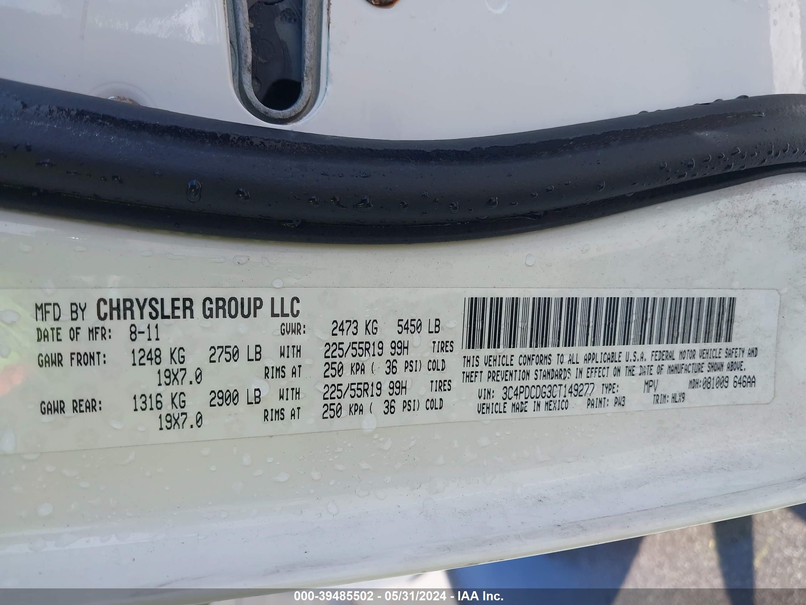 Photo 8 VIN: 3C4PDCDG3CT149277 - DODGE JOURNEY 