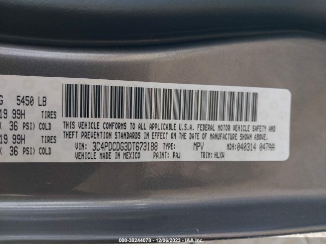 Photo 8 VIN: 3C4PDCDG3DT673188 - DODGE JOURNEY 