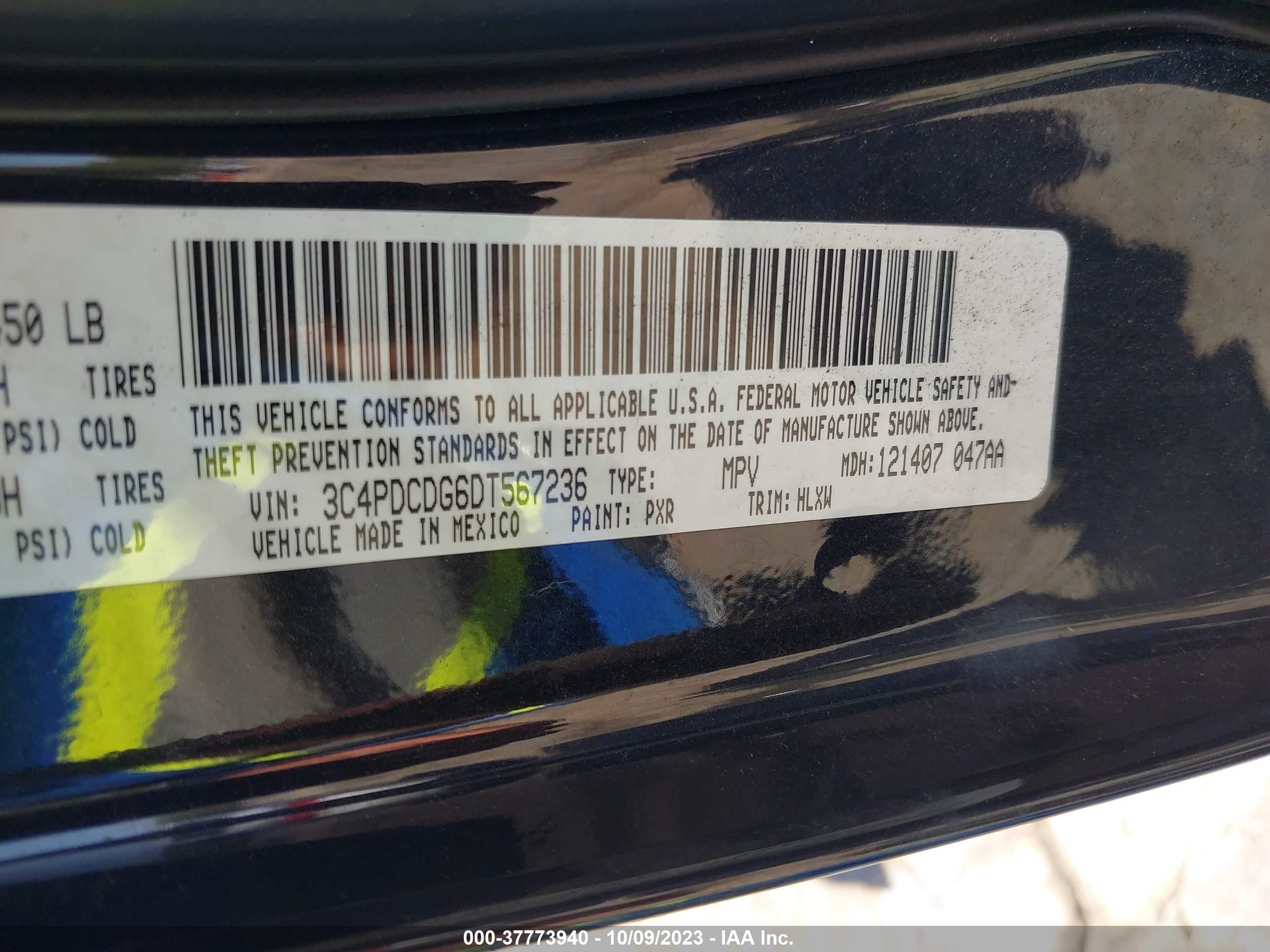 Photo 8 VIN: 3C4PDCDG6DT567236 - DODGE JOURNEY 