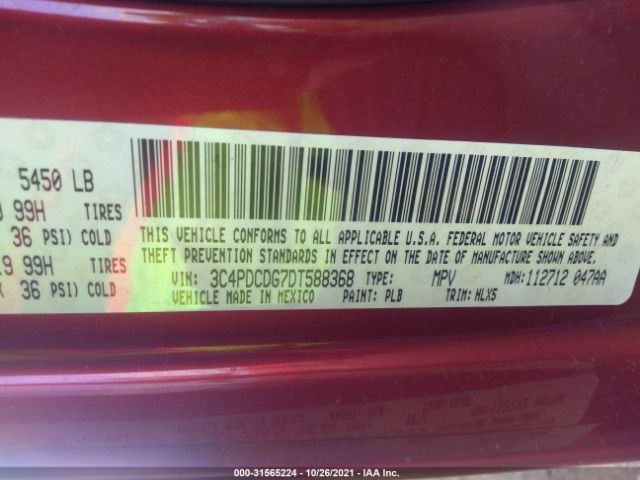 Photo 8 VIN: 3C4PDCDG7DT588368 - DODGE JOURNEY 