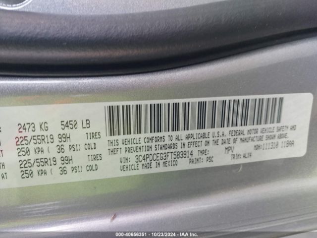 Photo 8 VIN: 3C4PDCEG3FT583914 - DODGE JOURNEY 