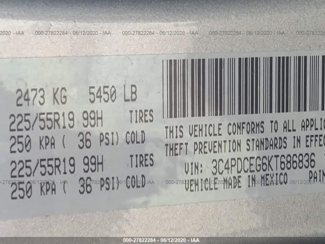 Photo 8 VIN: 3C4PDCEG6KT686836 - DODGE JOURNEY 