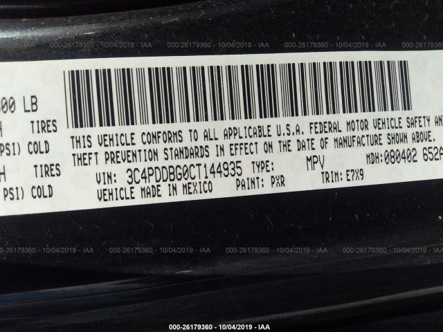 Photo 8 VIN: 3C4PDDBG0CT144935 - DODGE JOURNEY 