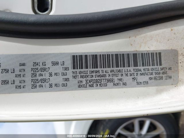 Photo 8 VIN: 3C4PDDBG5FT730681 - DODGE JOURNEY 