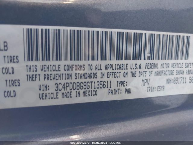 Photo 8 VIN: 3C4PDDBG9GT135611 - DODGE JOURNEY 