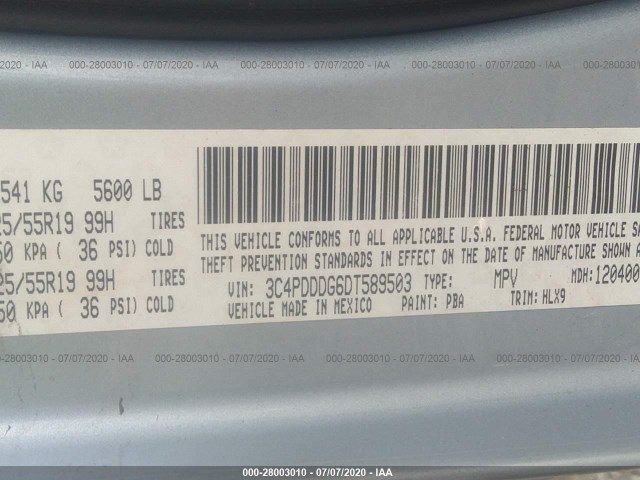 Photo 8 VIN: 3C4PDDDG6DT589503 - DODGE JOURNEY 