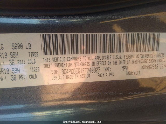 Photo 8 VIN: 3C4PDDEG1FT740927 - DODGE JOURNEY 