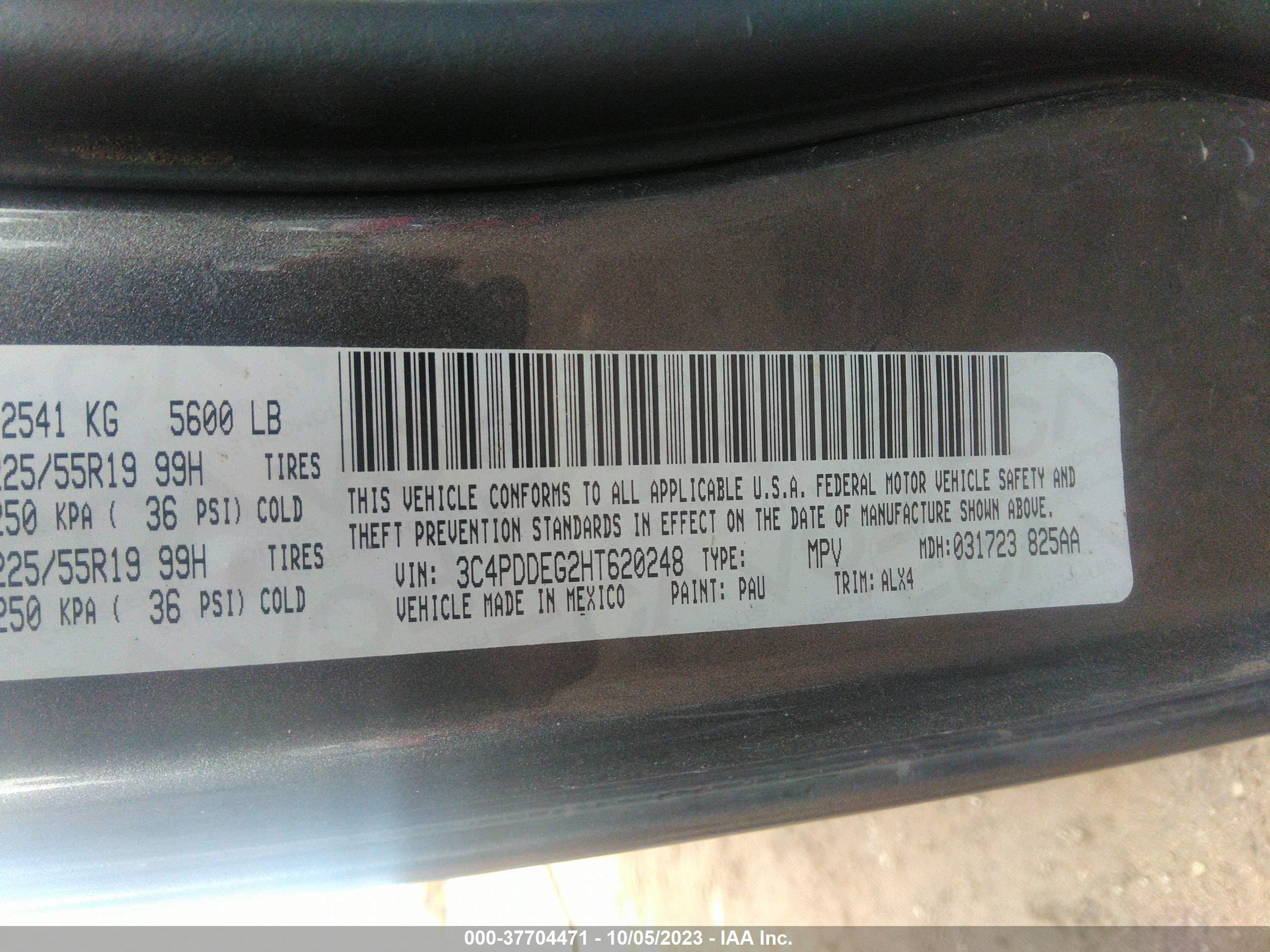 Photo 8 VIN: 3C4PDDEG2HT620248 - DODGE JOURNEY 