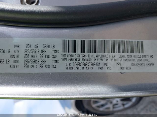 Photo 8 VIN: 3C4PDDEG2KT708434 - DODGE JOURNEY 