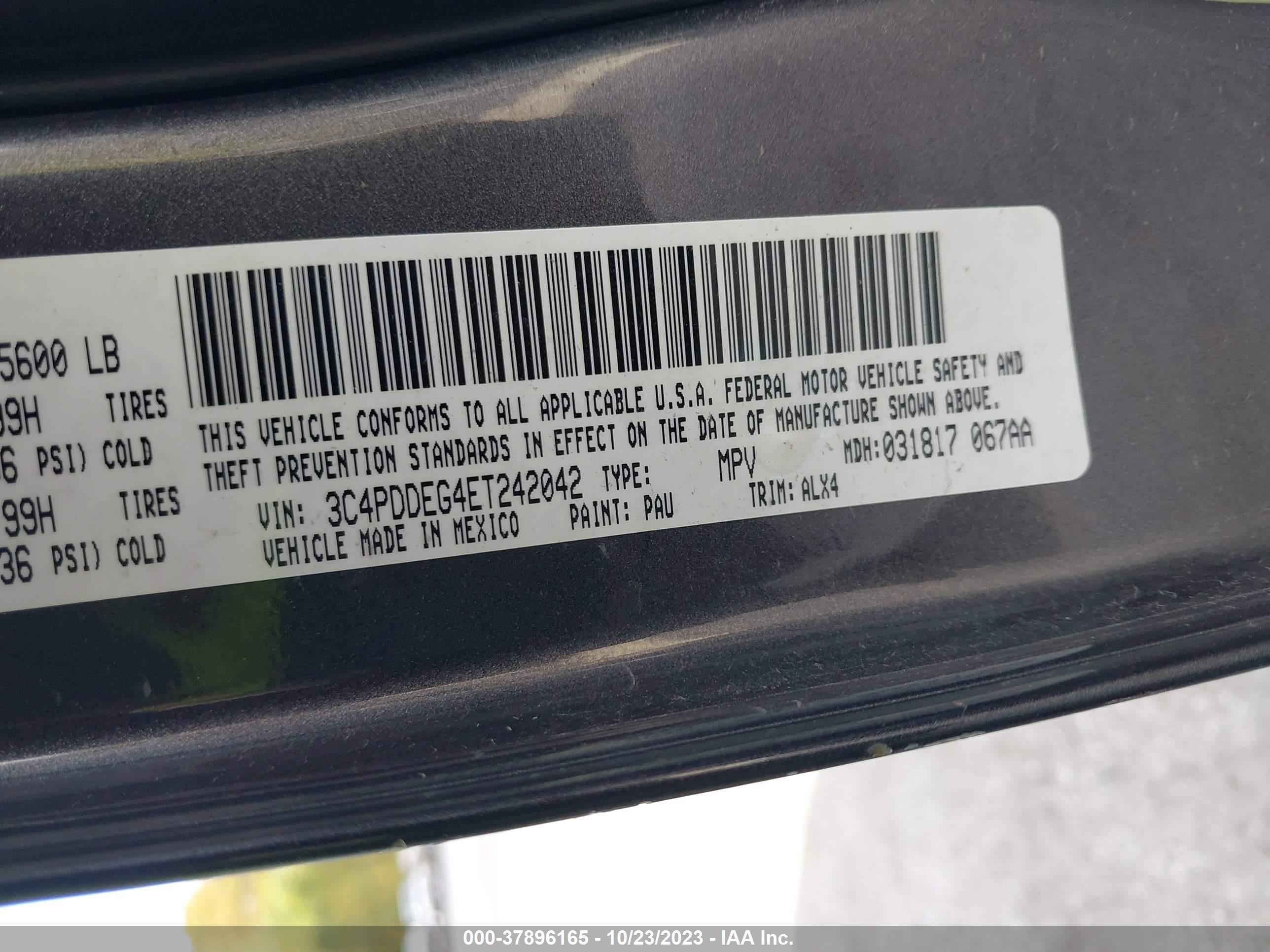 Photo 8 VIN: 3C4PDDEG4ET242042 - DODGE JOURNEY 