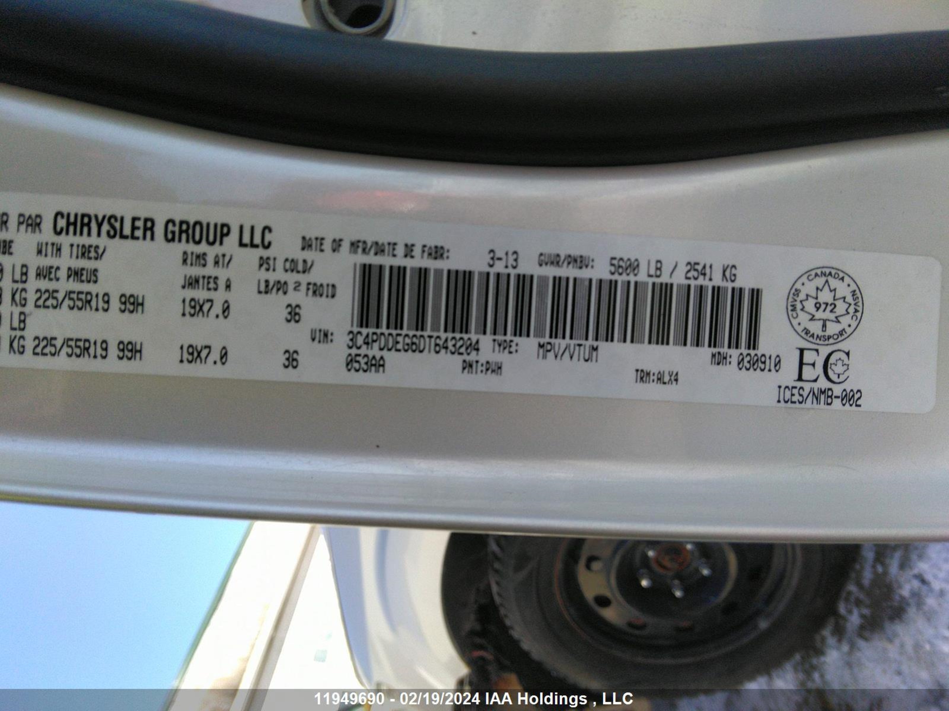 Photo 8 VIN: 3C4PDDEG6DT643204 - DODGE JOURNEY 