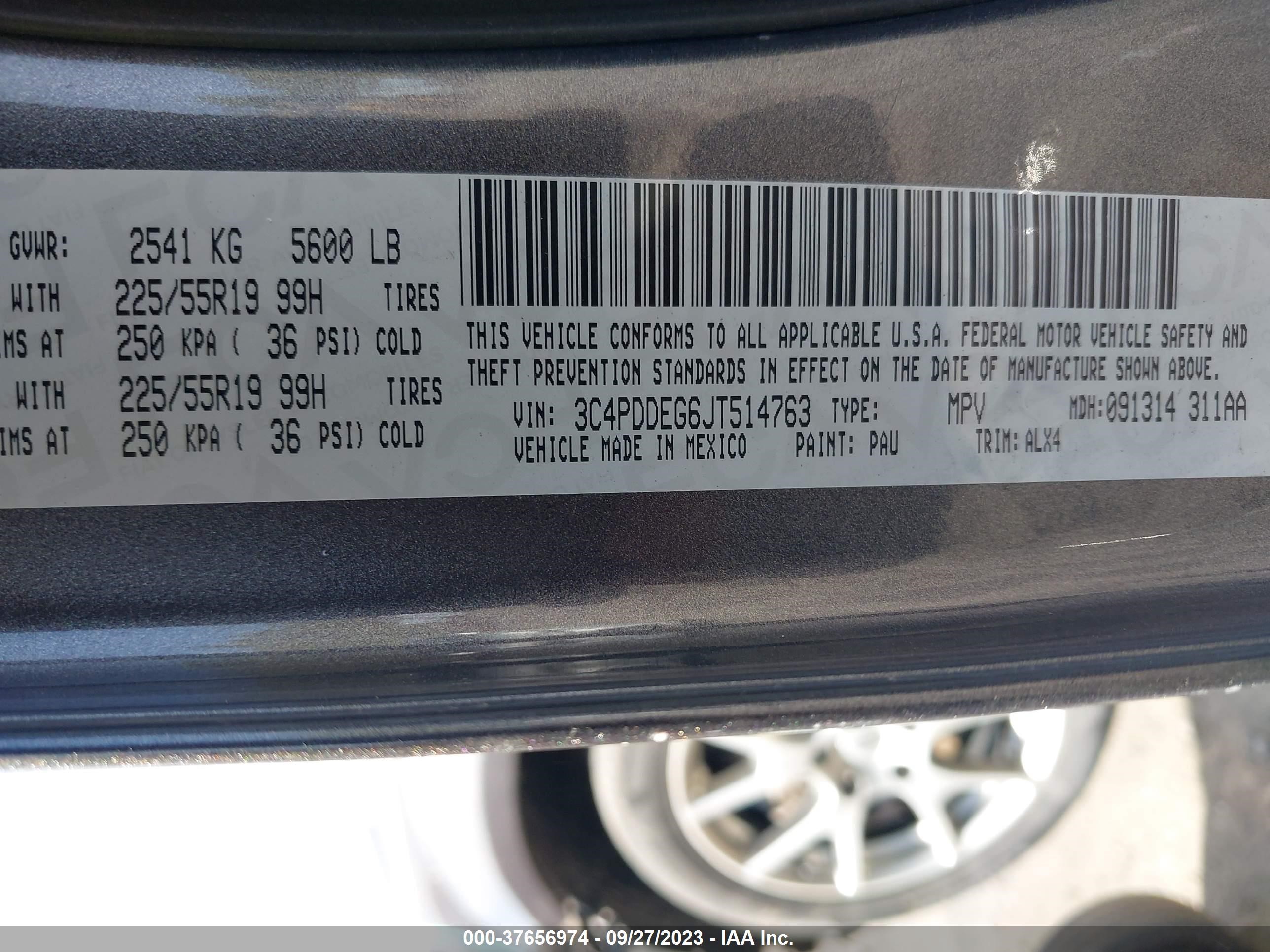 Photo 8 VIN: 3C4PDDEG6JT514763 - DODGE JOURNEY 