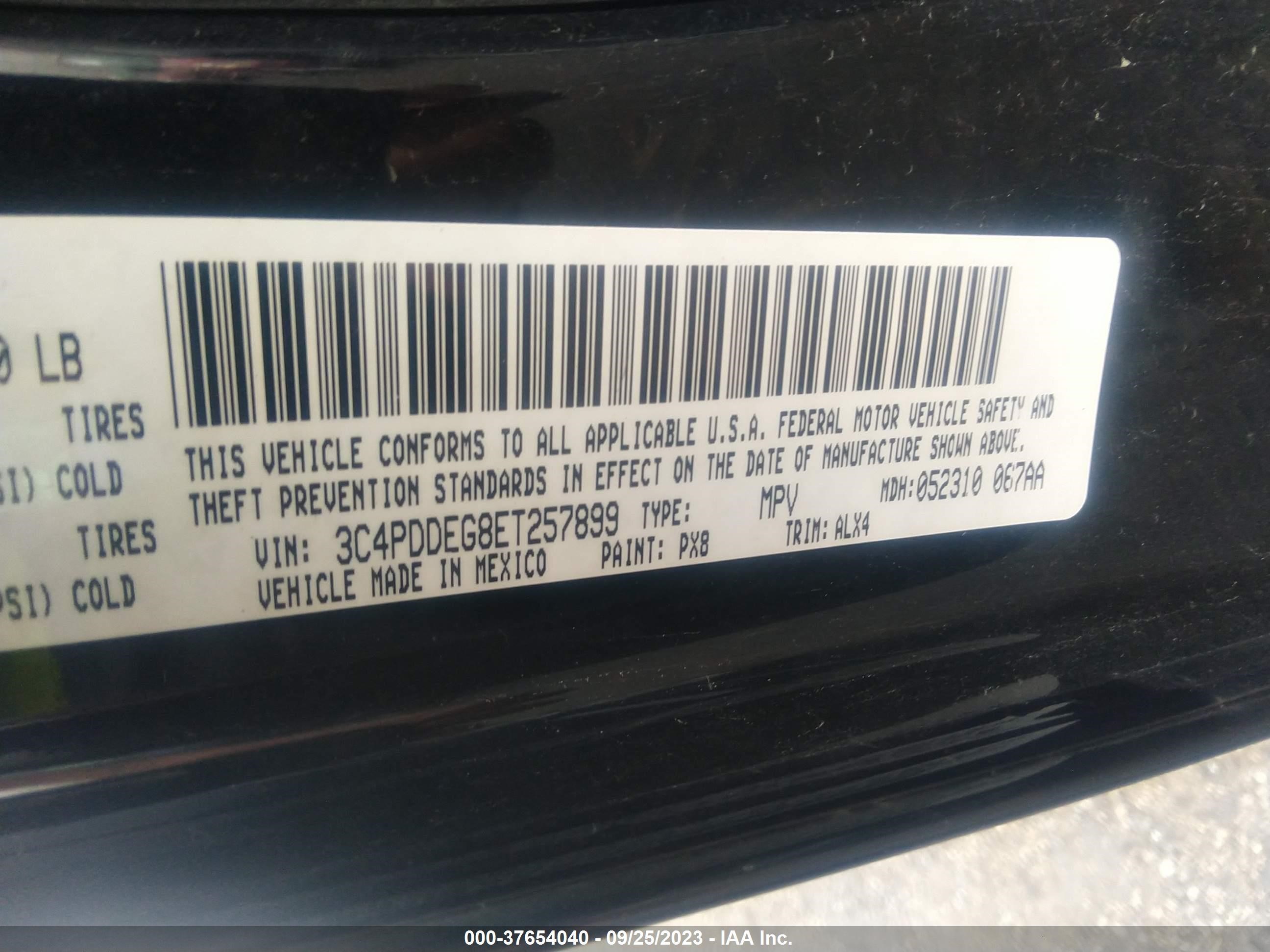 Photo 8 VIN: 3C4PDDEG8ET257899 - DODGE JOURNEY 