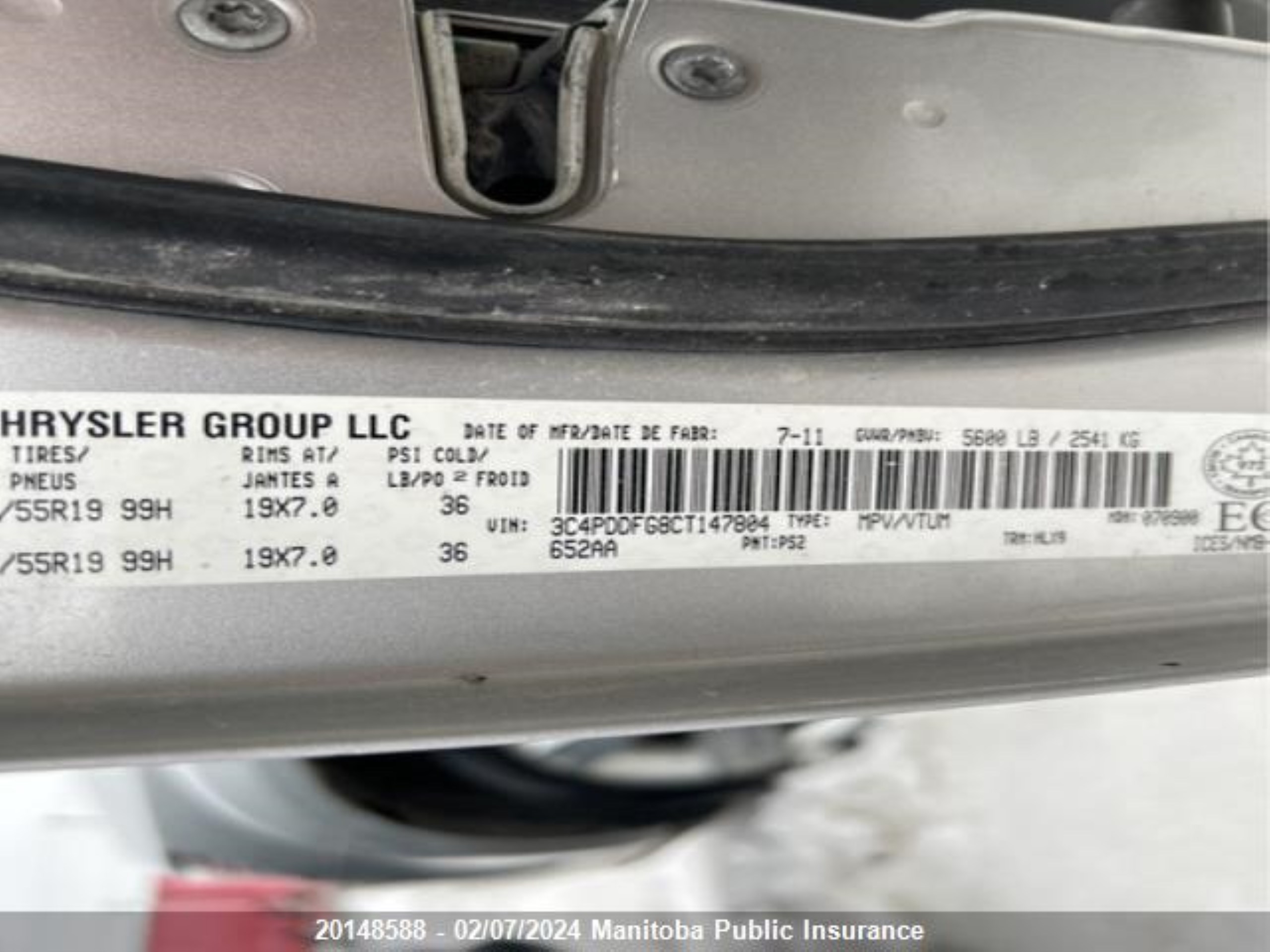 Photo 8 VIN: 3C4PDDFG8CT147804 - DODGE JOURNEY 