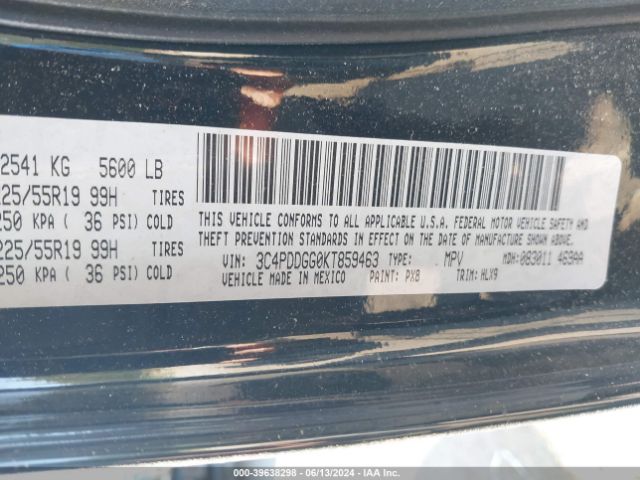 Photo 8 VIN: 3C4PDDGG0KT859463 - DODGE JOURNEY 