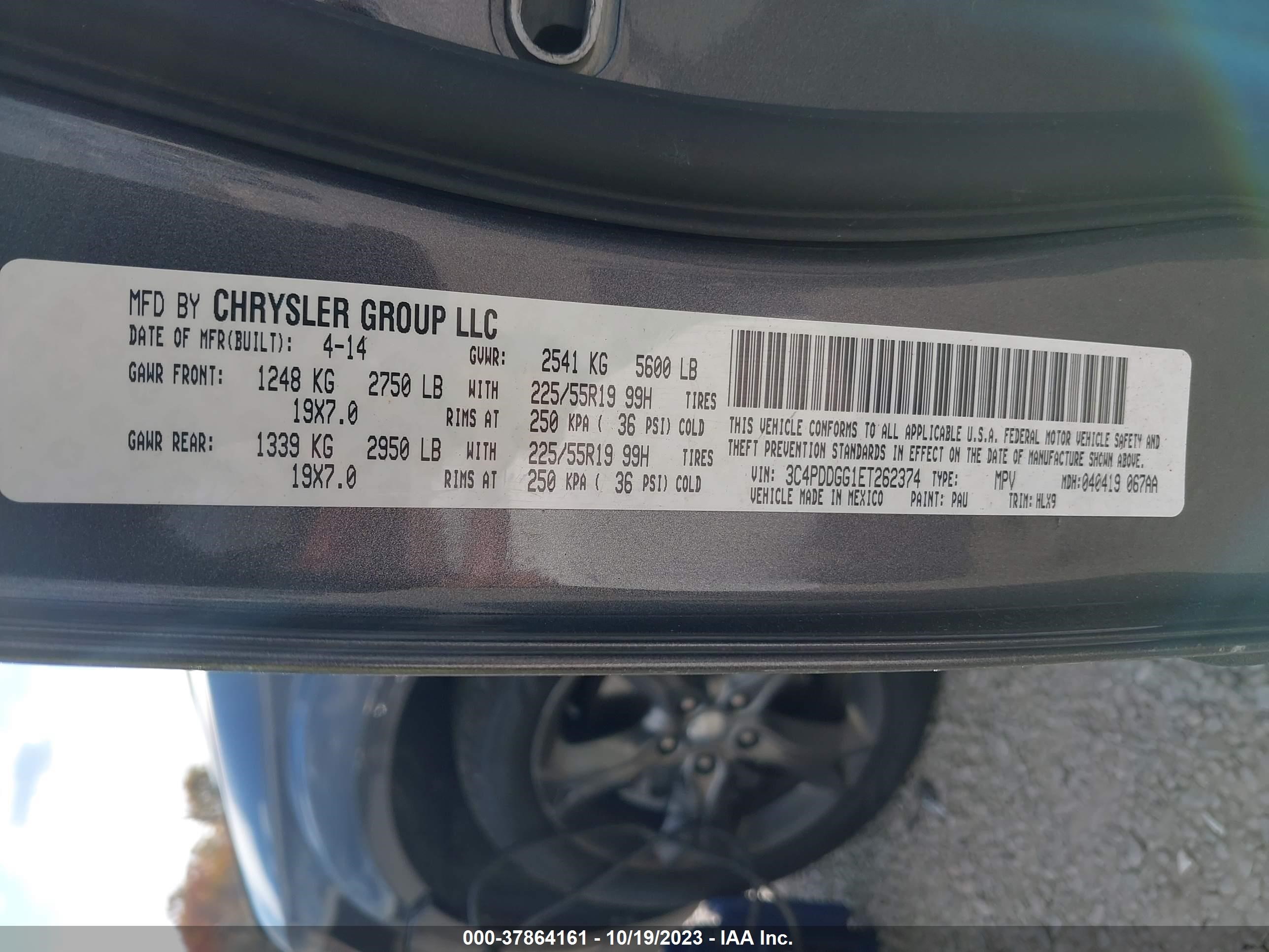 Photo 8 VIN: 3C4PDDGG1ET262374 - DODGE JOURNEY 