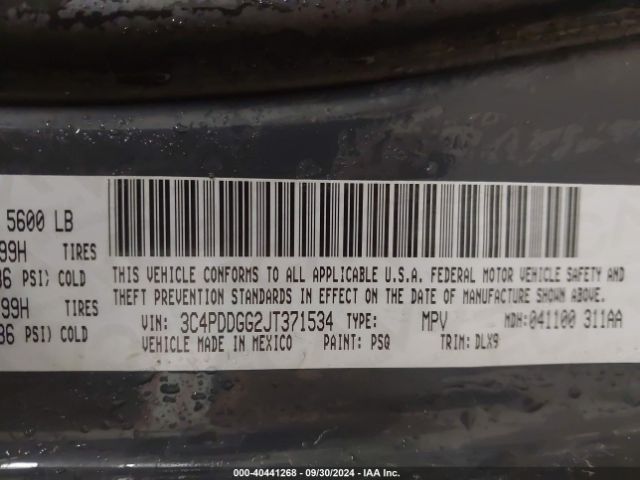 Photo 8 VIN: 3C4PDDGG2JT371534 - DODGE JOURNEY 