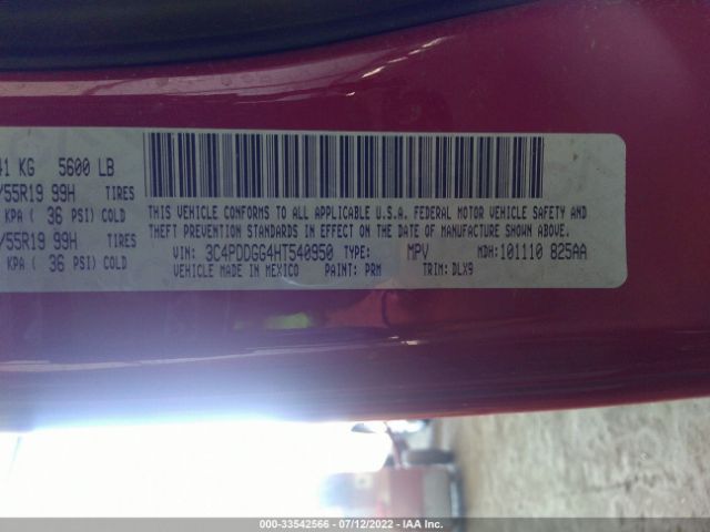 Photo 8 VIN: 3C4PDDGG4HT540950 - DODGE JOURNEY 