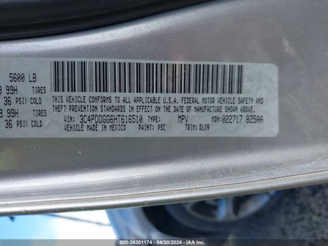 Photo 8 VIN: 3C4PDDGG6HT616510 - DODGE JOURNEY 