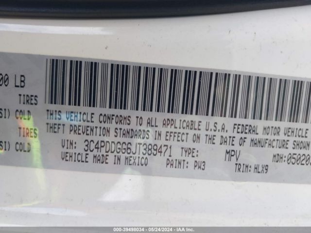 Photo 8 VIN: 3C4PDDGG6JT389471 - DODGE JOURNEY 