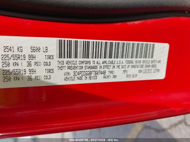 Photo 8 VIN: 3C4PDDGG8FT607448 - DODGE JOURNEY 