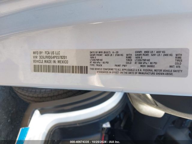 Photo 8 VIN: 3C6LRVDG4PE578201 - RAM PROMASTER 2500 