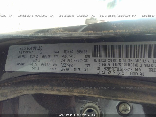 Photo 8 VIN: 3C6RR7KT1LG132348 - DODGE RAM 