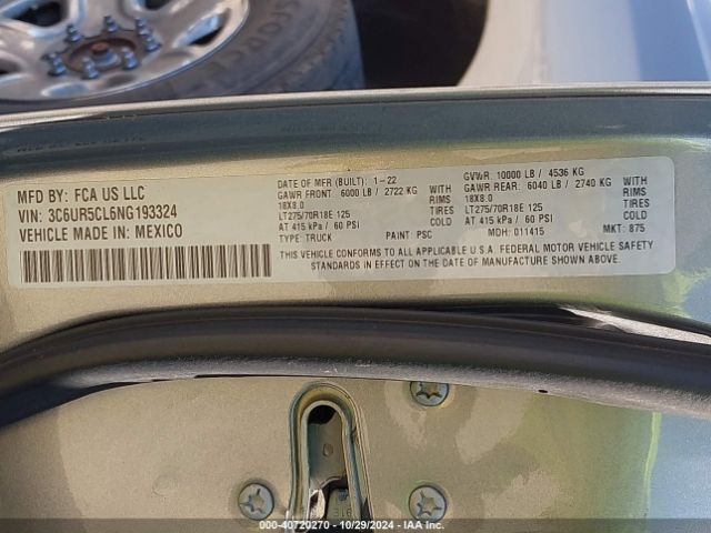 Photo 8 VIN: 3C6UR5CL6NG193324 - RAM 2500 