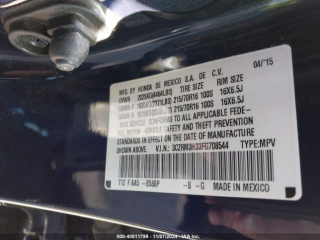 Photo 8 VIN: 3CZRM3H33FG708544 - HONDA CR-V 