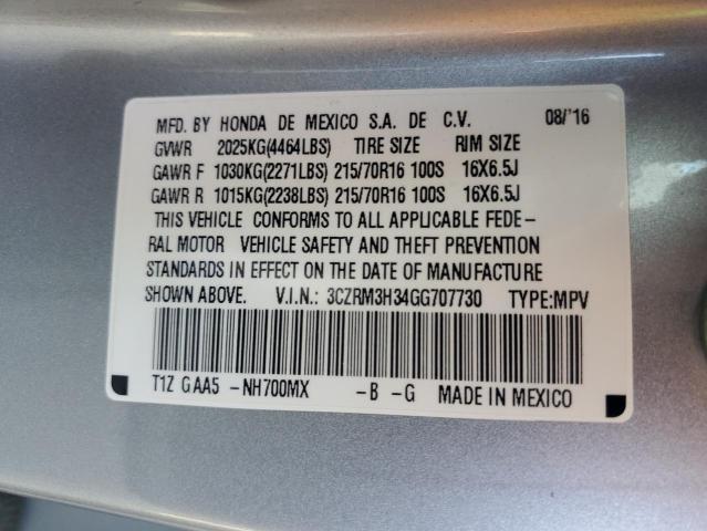 Photo 12 VIN: 3CZRM3H34GG707730 - HONDA CR-V LX 