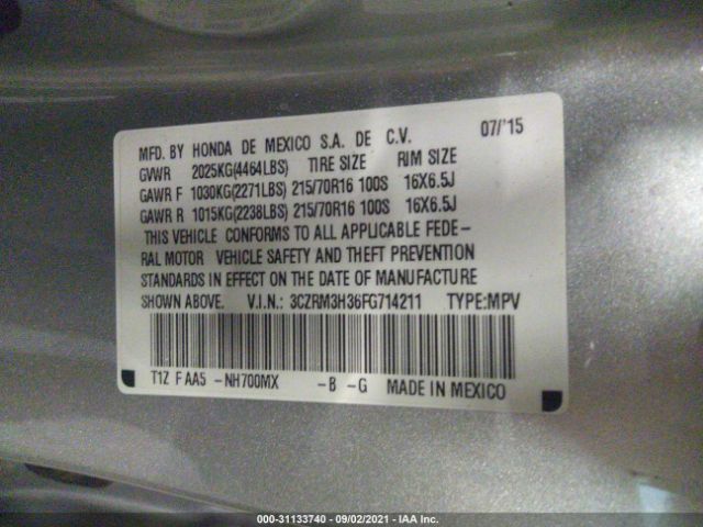 Photo 8 VIN: 3CZRM3H36FG714211 - HONDA CR-V 