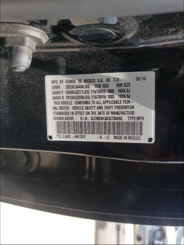 Photo 9 VIN: 3CZRM3H36GG705493 - HONDA CR-V LX 