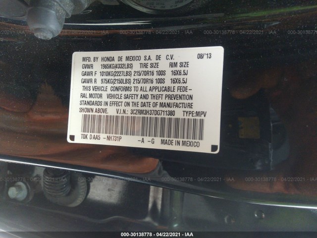 Photo 8 VIN: 3CZRM3H37DG711380 - HONDA CR-V 