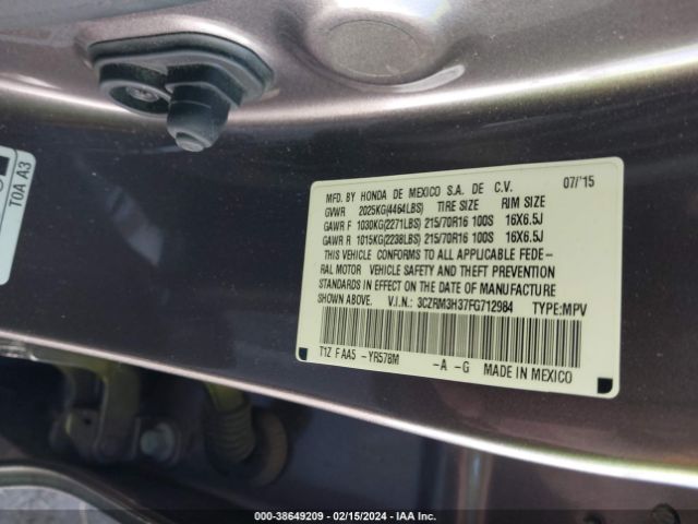 Photo 8 VIN: 3CZRM3H37FG712984 - HONDA CR-V 