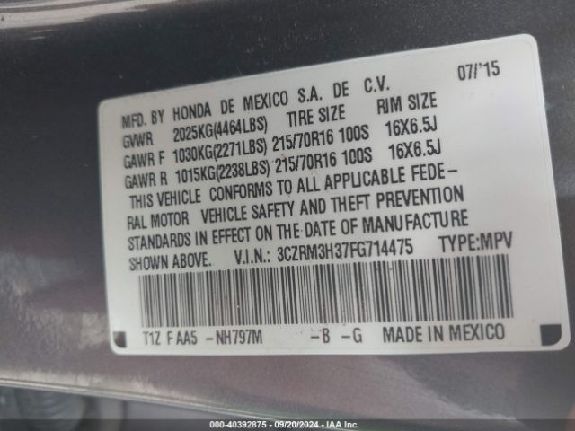 Photo 8 VIN: 3CZRM3H37FG714475 - HONDA CR-V 