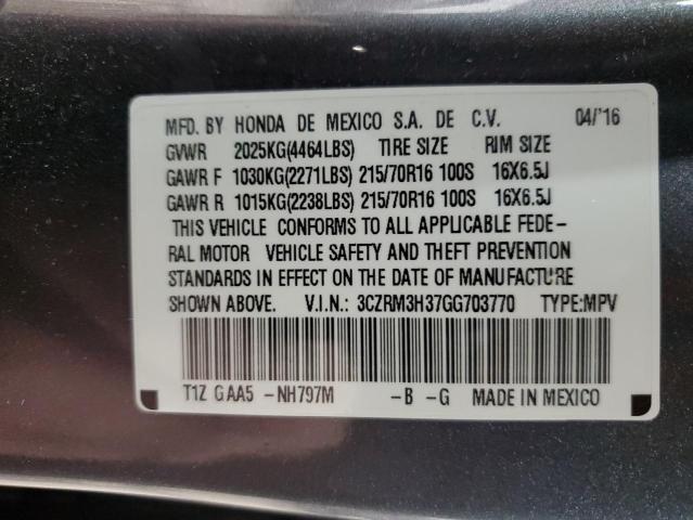 Photo 12 VIN: 3CZRM3H37GG703770 - HONDA CR-V LX 