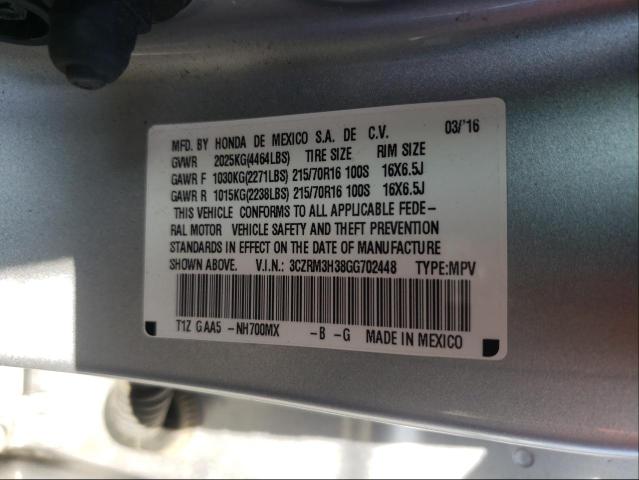 Photo 9 VIN: 3CZRM3H38GG702448 - HONDA CR-V LX 