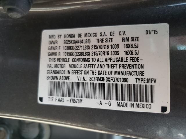 Photo 9 VIN: 3CZRM3H3XFG701090 - HONDA CR-V LX 