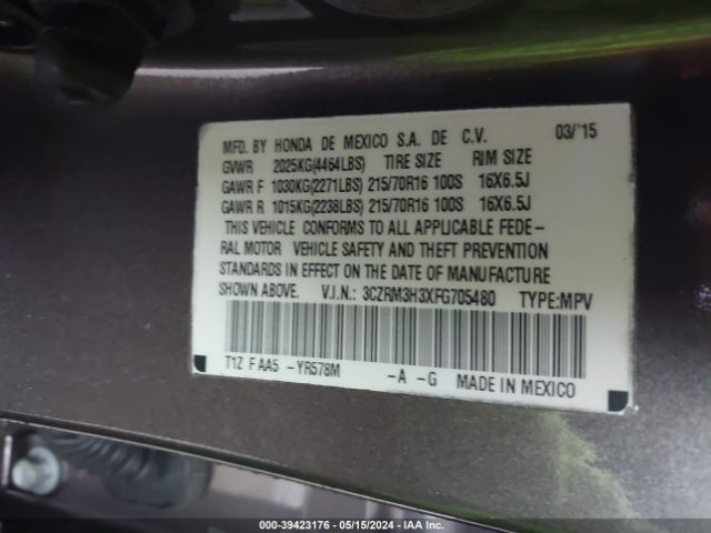 Photo 8 VIN: 3CZRM3H3XFG705480 - HONDA CR-V 