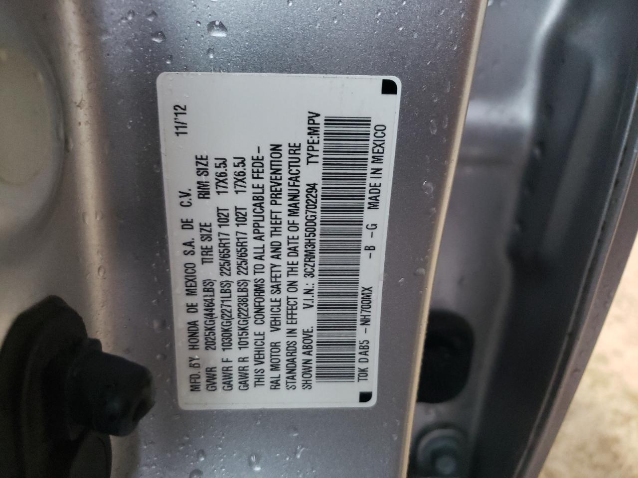 Photo 13 VIN: 3CZRM3H50DG702294 - HONDA CR-V 