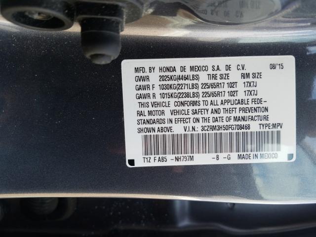 Photo 9 VIN: 3CZRM3H50FG708468 - HONDA CR-V EX 