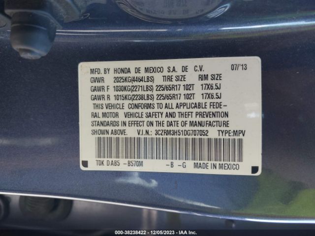 Photo 8 VIN: 3CZRM3H51DG707052 - HONDA CR-V 