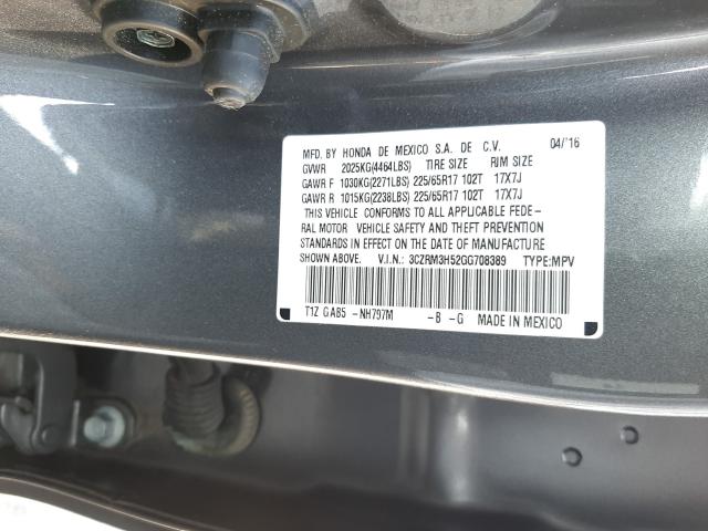 Photo 9 VIN: 3CZRM3H52GG708389 - HONDA CR-V EX 