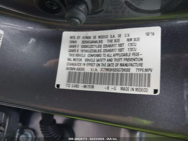 Photo 8 VIN: 3CZRM3H52GG724592 - HONDA CR-V 