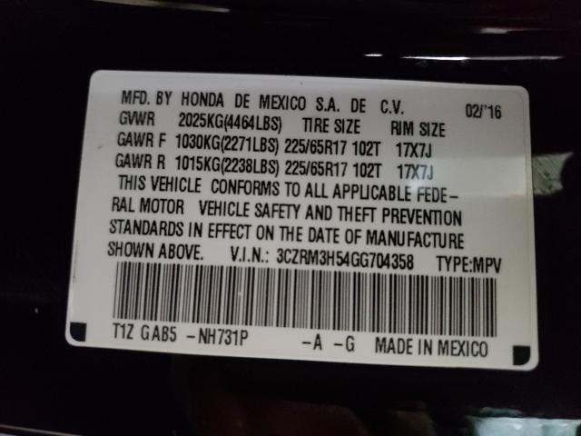 Photo 9 VIN: 3CZRM3H54GG704358 - HONDA CR-V EX 