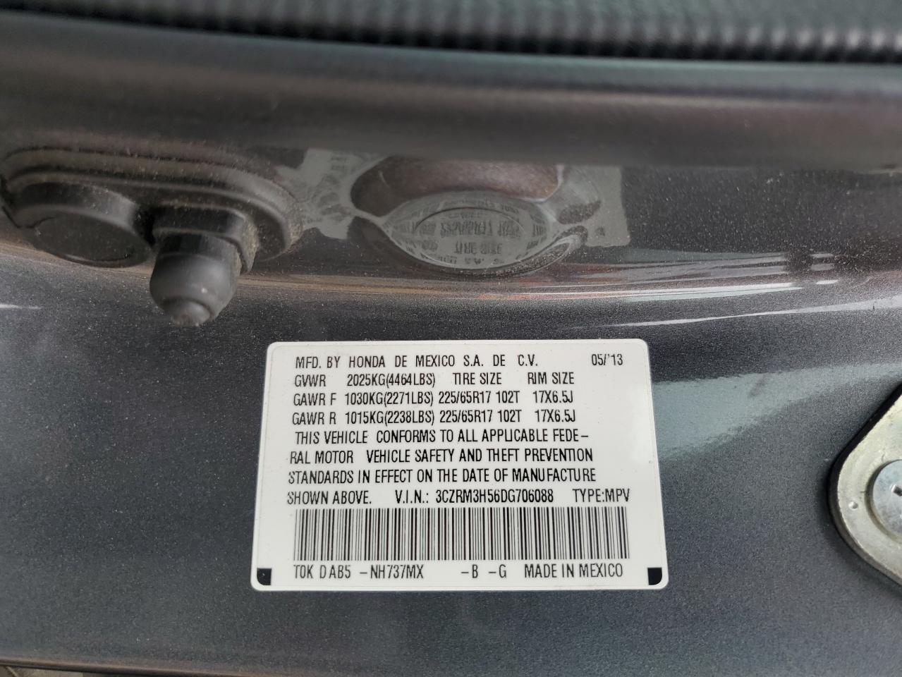 Photo 13 VIN: 3CZRM3H56DG706088 - HONDA CR-V 